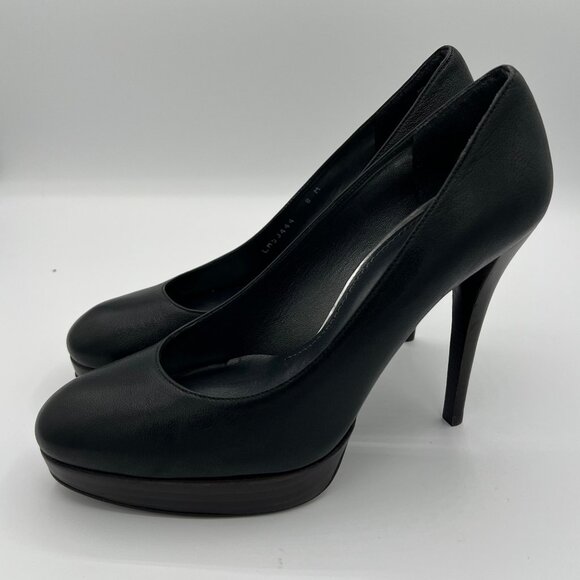 Stuart Weitzman Black Leather Platform Pumps – Size 8 - EUC - Picture 2 of 8